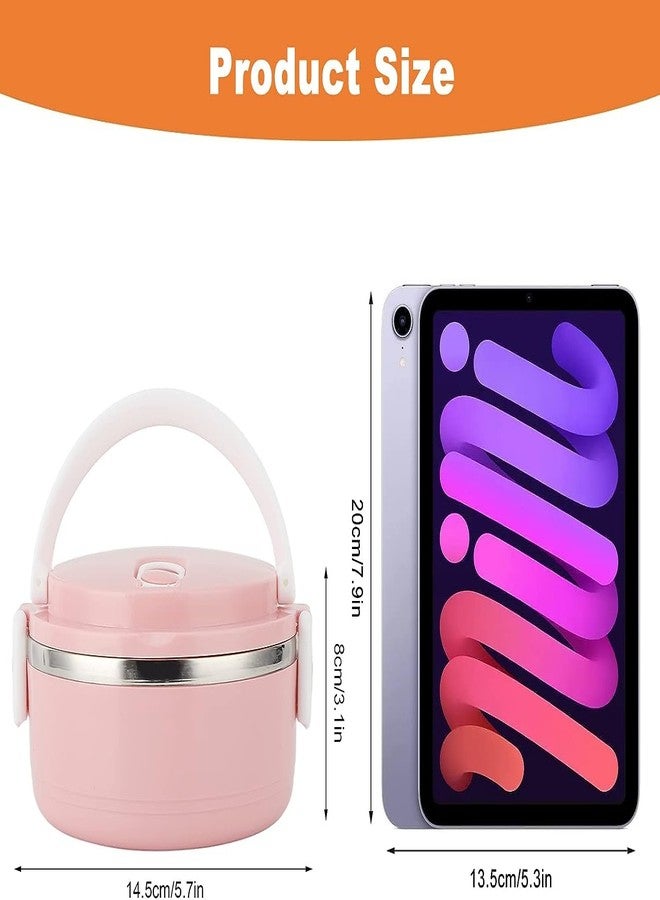 LIZEALUCKY Food Container,Bento Lunch Box Office Worker Tableware With Safety Buckles,Stainless Steel Sealed Portable Rice Noddles Lunch Box,for Picnics Camping (single layer-pink) - Image 3